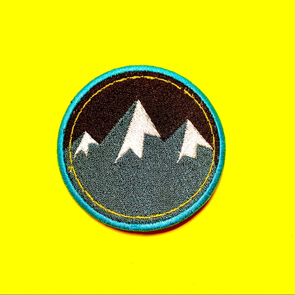 Icy snow mountain caps adventure iron on patch